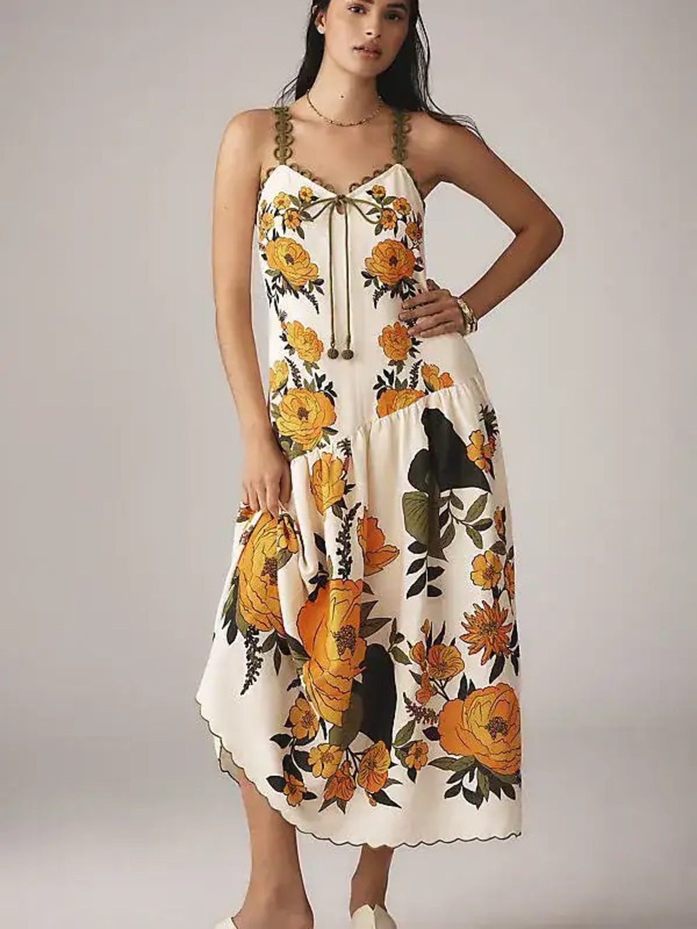 Farm Rio x Anthropologie Sleeveless V-Neck A-Line Maxi Dress Fall Crochet NWOT - Picture 14 of 14